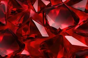 AI generated Red Diamonds Background. 3D illustration. 3D CG. High resolution, Abstract background of red diamonds, AI Generated photo