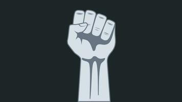 A clenched fist is a symbol of protest and struggle for rights isolated on a black background vector