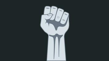 A clenched fist is a symbol of protest and struggle for rights isolated on a black background vector