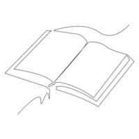 Book one line continuous outline vector art drawing and simple minimalist design