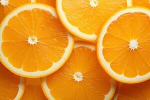 AI generated Orange slices close-up. Pattern of orange slices. Generated by artificial intelligence photo