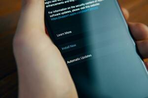 New iOS software update for iPhone Apple device install now for new features and bug fixes. Bishkek, Kyrgyz Republic December 9, 2020 photo