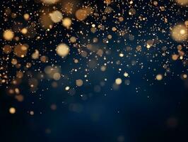 AI generated AI Generated abstract blurry sparkling background with golden star foil particles for Christmas holiday design concept. photo