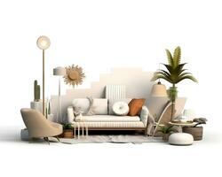 AI generated interior design concept home modern architecture furniture object idea generative Ai. photo