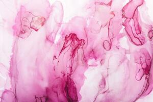 Watercolor alcohol ink swirls. Transparent waves and swirls in magenta colors. Delicate pastel spots photo