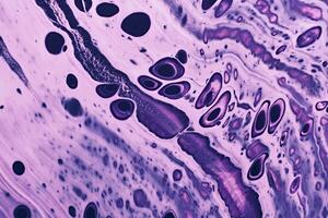 Fluid Art. Pink and purple abstract spots and waves. Marble effect background or texture photo
