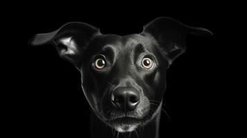 AI generated Surprised Dog with Big Eyes Isolated on the Minimalist Background photo