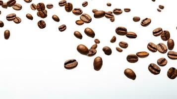 AI generated Coffee Beans Flying Isolated on the White Background photo