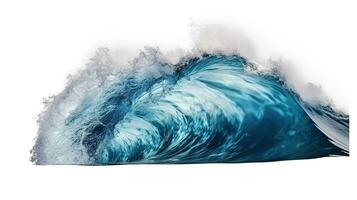 AI generated Huge Stormy Sea Wave Isolated on the White Background photo