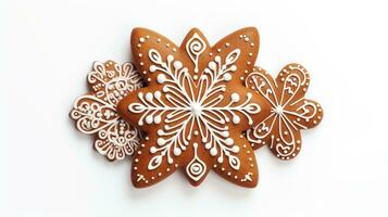 AI generated Gingerbread Isolated on the White Background photo