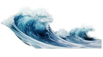 AI generated Huge Stormy Sea Wave Isolated on the White Background photo