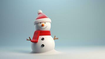 AI generated Snowman Isolated on the Minimalist Background photo