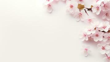 AI generated Sakura Flowers Isolated on the Minimalist Background with Copy Space photo