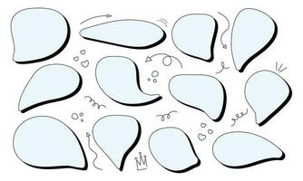 Set of speech bubbles in doodle style. Modern vector illustration.