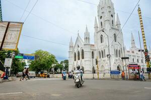 Chennai, India - July 14, 2023 San Thome Church, also known as St. Thomas Cathedral Basilica photo