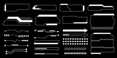 conjunto de resumen cyberpunk formas en retro 2000 estilo. sencillo elementos para web, diseño, volantes, carteles, social redes vector ilustración.