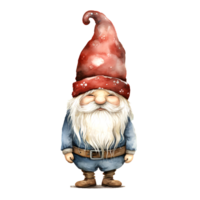 AI generated Watercolor Christmas Gnome. Clipart. AI generated. png