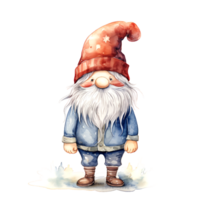 ai genererad vattenfärg jul tomte. ClipArt. ai genererad. png