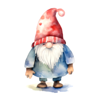 ai gerado aguarela Natal gnomo. clipart. ai gerado. png