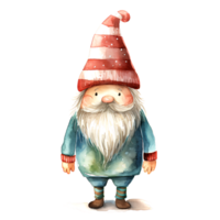 AI generated Watercolor Christmas Gnome. Clipart. AI generated. png