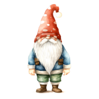 ai generado acuarela Navidad gnomo. clipart. ai generado. png