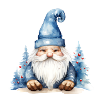 ai genererad vattenfärg jul tomte. ClipArt. ai genererad. png