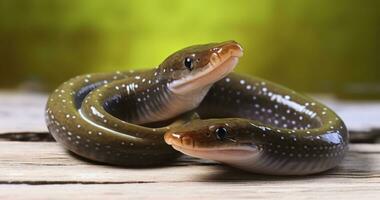 AI generated The Lamprey Pair - Delving into the Fascinating Existence of Two Primitive Aquatic Predators photo