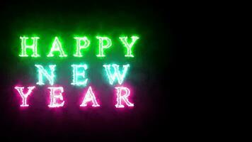 New Year Wishes Glowing Typography Digital Rendering video