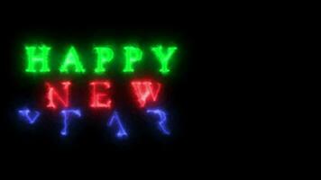 Novo ano desejos brilhando tipografia digital Renderização video