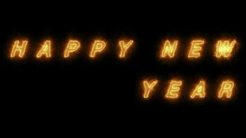 New Year Wishes Glowing Typography Digital Rendering video