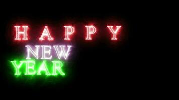 New Year Wishes Glowing Typography Digital Rendering video