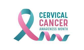 Cervical cancer awareness month is observed every year in january. January is cervical cancer awareness month. Vector template for banner, greeting card, poster with background. Vector illustration.
