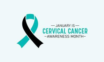 Cervical cancer awareness month is observed every year in january. January is cervical cancer awareness month. Vector template for banner, greeting card, poster with background. Vector illustration.