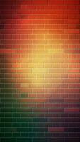 The red brick wall vertical format background template has a bright light spot in the center. Vector illustration EPS10.