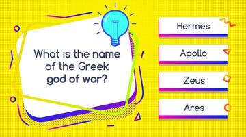 Quiz game menu template colorful style vector