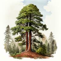 AI generated Giant sequoia, big mahogany, symbol of USA - AI generated image photo