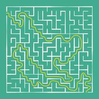 Complex maze puzzle game for children, square labyrinth with thick lines and thin lines, vector illustration