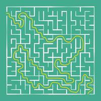 Complex maze puzzle game for children, square labyrinth with thick lines and thin lines, vector illustration