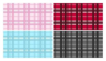 Tartan plaid check seamless pattern vector background set