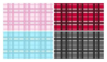 Tartan plaid check seamless pattern vector background set