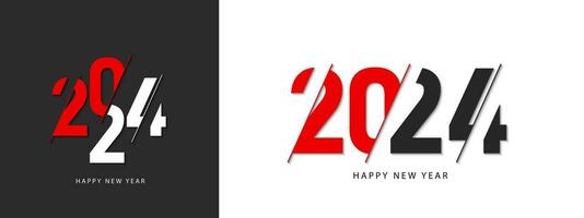contento nuevo año 2024 diseño. 2024 tipografía diseño modelo. bandera, póster, tarjeta, cubrir y calendario. vector ilustración