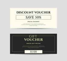 Elegant gift voucher template. Design template for gift coupons, discount vouchers, tickets. Vector