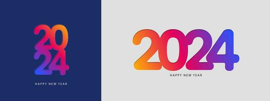 contento nuevo año 2024 diseño. 2024 número tipografía modelo para bandera, póster, tarjeta, cubrir y calendario. vector ilustración