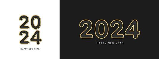 Happy new year 2024 design. 2024 number typography template for banner, poster, card, cover and calendar. Vector illustration