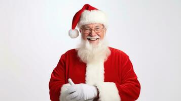 AI generated Expressive Happy Santa Claus Isolated on the White Background photo