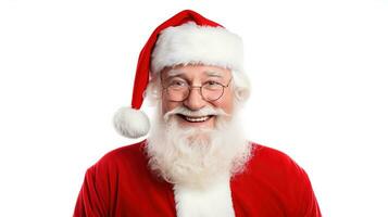 AI generated Expressive Happy Santa Claus Isolated on the White Background photo