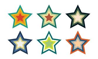 conjunto de favorito oro o plano estrella íconos para aplicaciones y sitios web vector