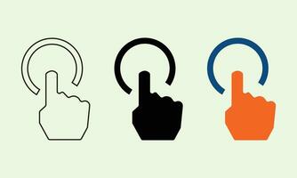 Hand click icon set. indicating signs and symbols. hand cursor icon. vector