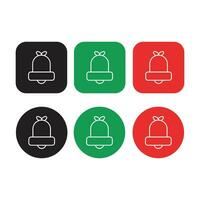 bell icon set of basic round and square shapes vector