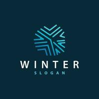 Snowflake Logo, Winter Season Design Frozen Ice Simple Model for Products and Technology vector